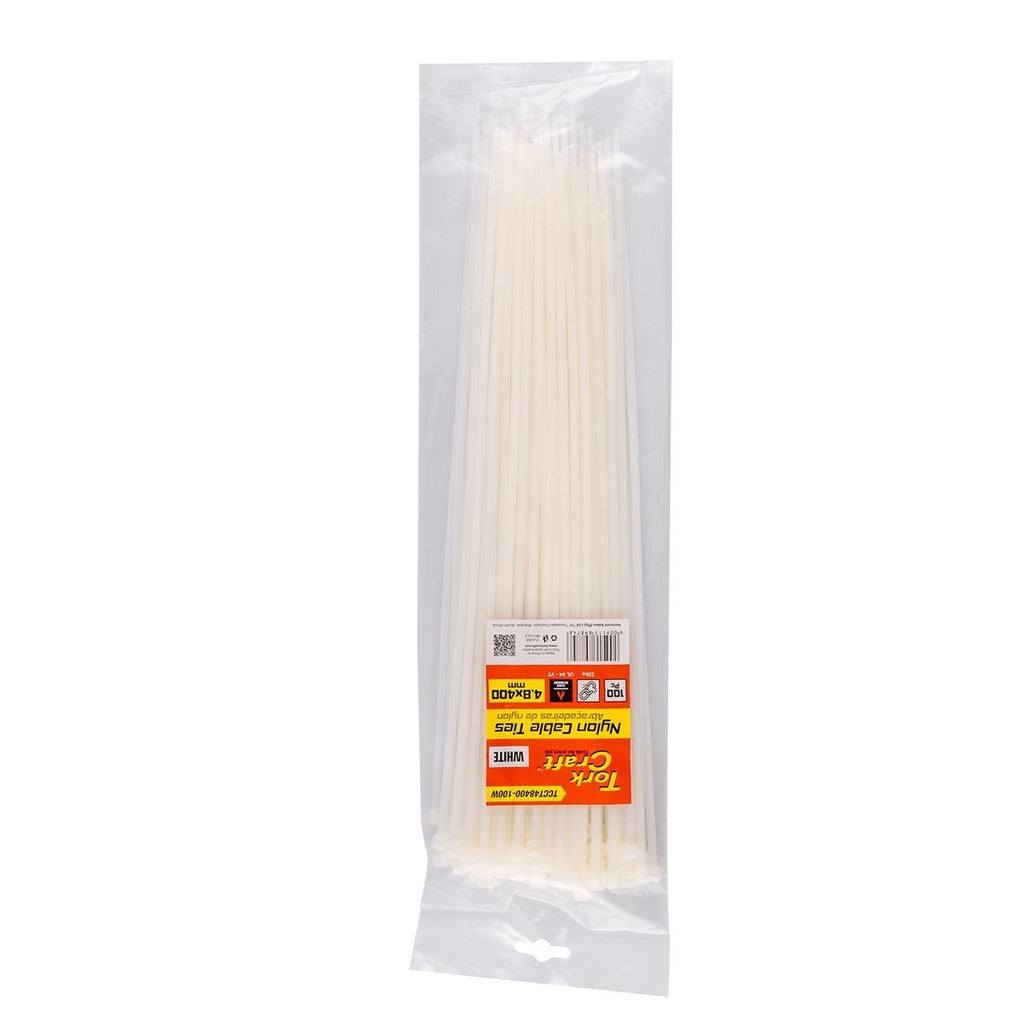 Tork Craft Nylon Cable Ties 4.8Mm X 400Mm White 100Pc