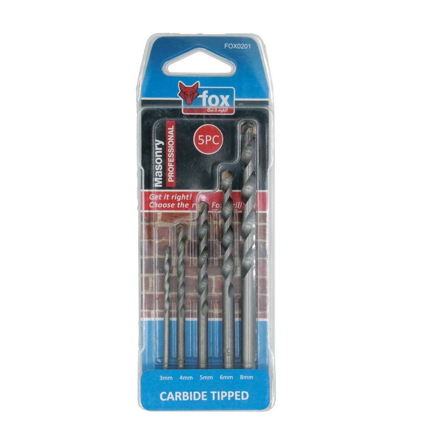 Drill Fox Set Masonry Pro 3-8Mm 5Piece