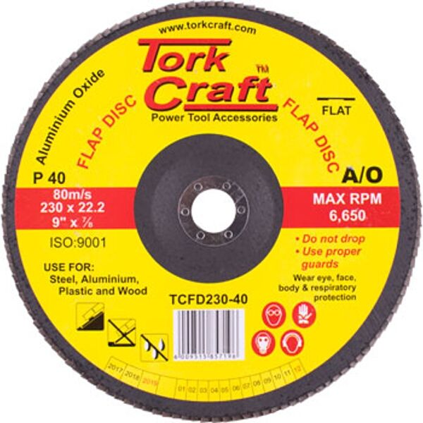 Tork Craft Flap Sanding Disc 230mm 40Grit
