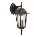 Lantern 6 Panel Down Facing Black Gold