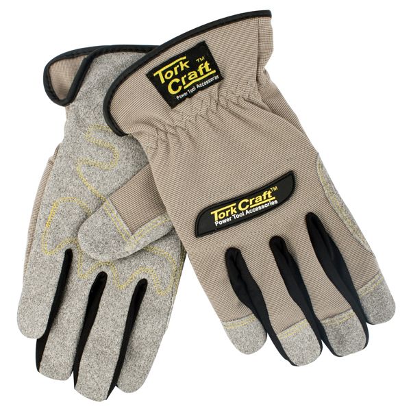 Tork Craft Mechanics Glove Synthetic Leather Palm Spandex Back - S