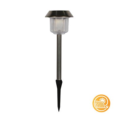 Solar Garden Spike Satin Chrome 4 Pack
