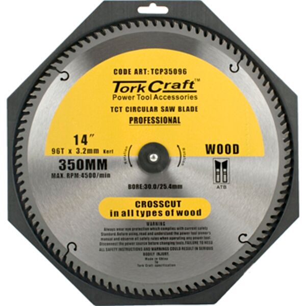 Tork Craft Blade Contractor 350 X 96T 30/1 Circular Saw TCT