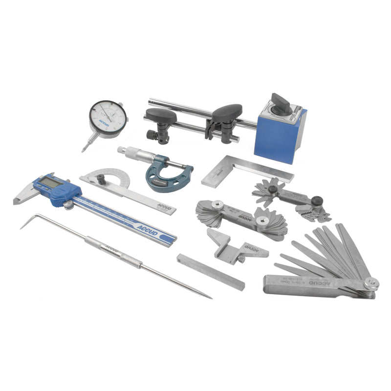 Accud - 12 Piece Measuring Tool Set In Aluminium Case