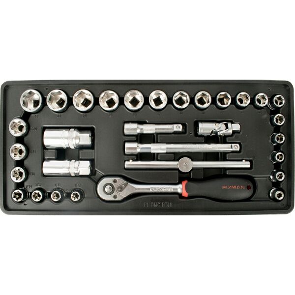 Fixman 31- Piece 3/8'Dr.Sockets & Accessories