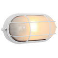 Oval Small Grid Bulkhead 210mm White E27