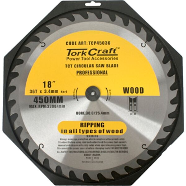 Tork Craft Blade Contractor 450 X 36T 30/1 Circular Saw TCT