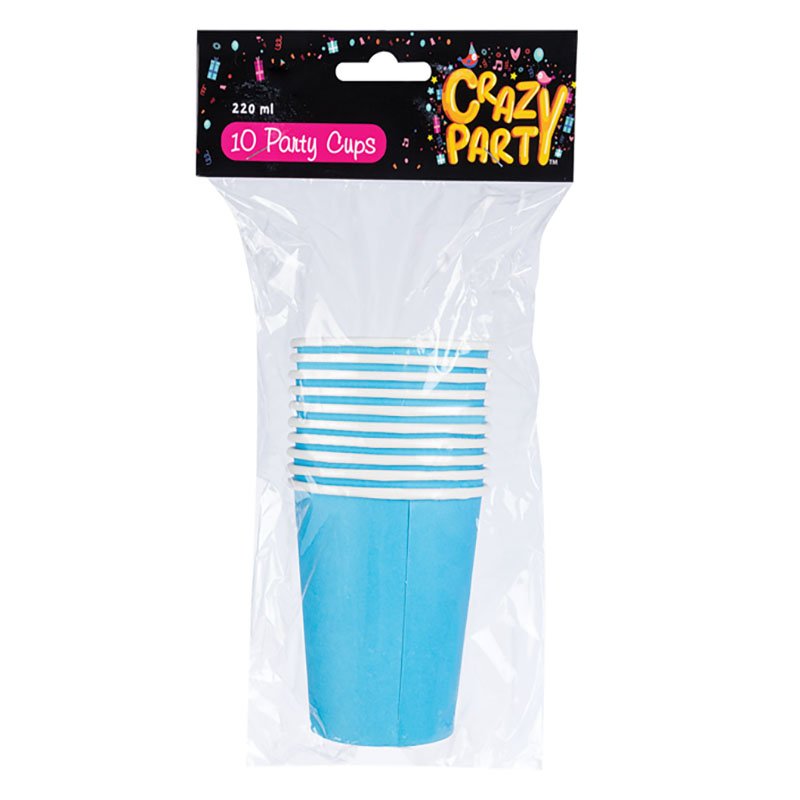 Party Cups - Paper - Light Blue - 220ml - 10 Piece