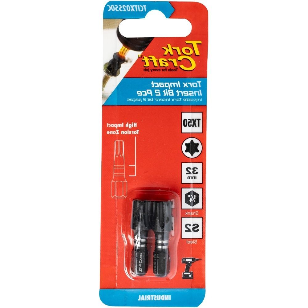 Tork Craft Torx Tx 50 Impact Insert Bit 25Mm 2Pc Carded
