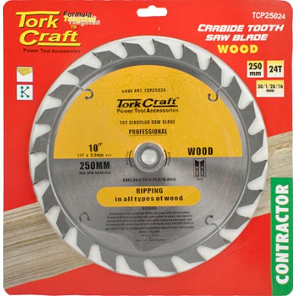 Tork Craft Blade Contractor 250 X 24T 30/16 Circular Saw TCT