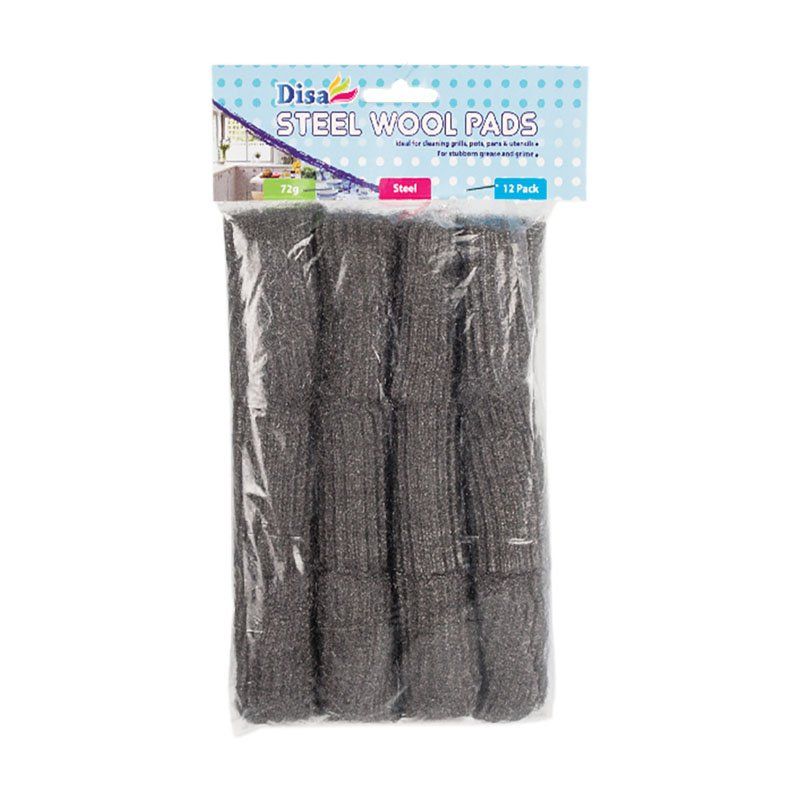 Steel Wool Pads - 12 Piece - Steel - 72g - 5 Pack