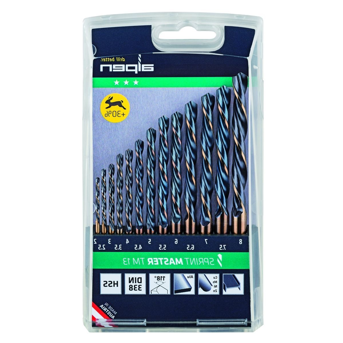 Alpen Hss Sprint Master Drill Bit Set 13 Piece 2-8Mm X 0.5 Tm13