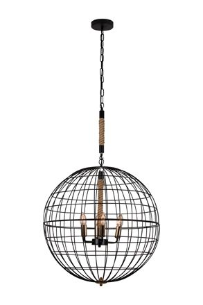 Sparta 4LT Chandelier Black