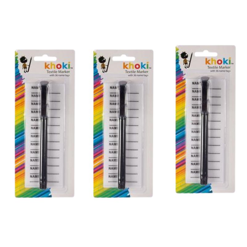 Marker textile + iron on name tags blank-3 Pack