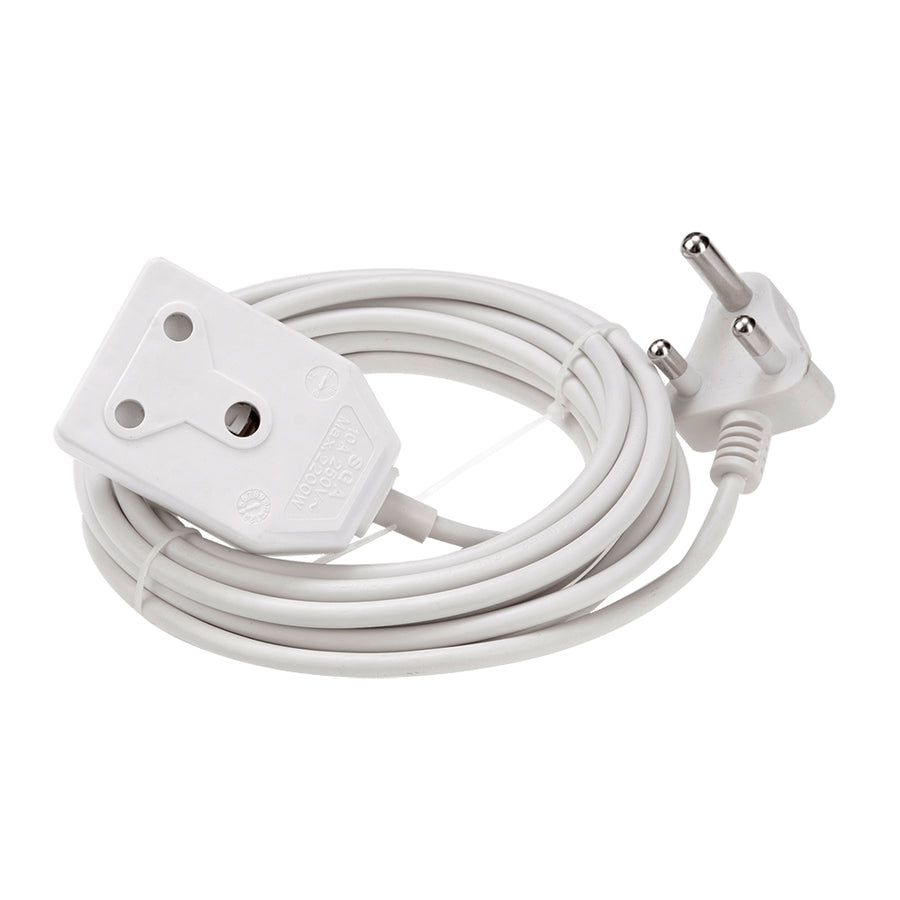 Extension Lead 5Mx1.0Mm White