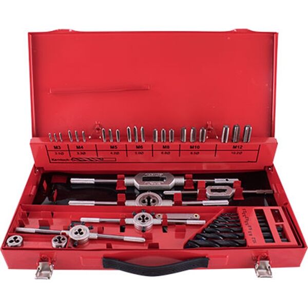Tork Craft Tap & Die Set 44 Piece 3-12mm HSS In Metal Case