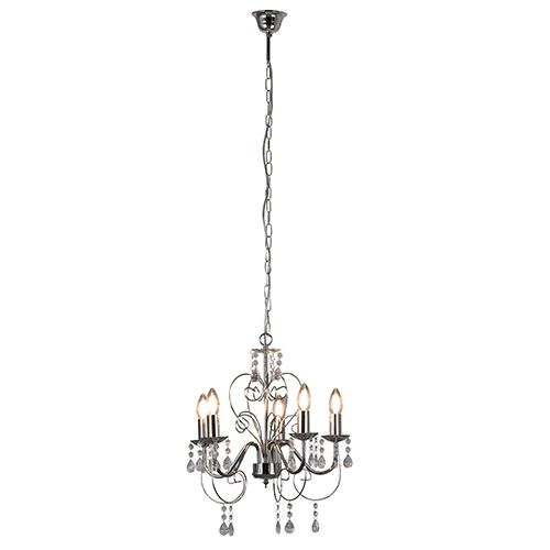 Cleo 5LT Chandelier Chrome