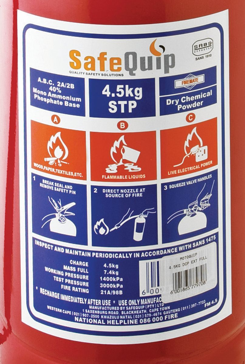 Safe-Quip 4.5kg DCP Fire Extinguisher