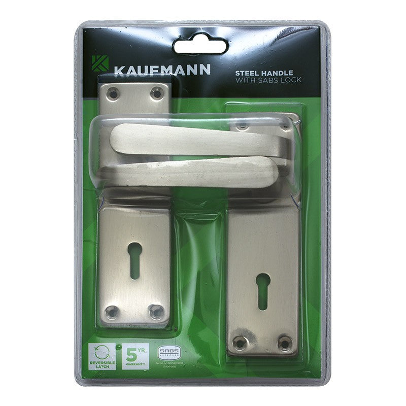Kaufmann Lockset 2 Lever Sabs 6 Inch Victorian Straight Satin Nickle