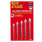 Tork Craft Glass & Tile Drill Bit Set 5 Pce 3/4/5/6/8