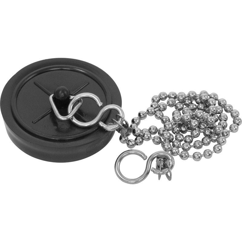 MTS Home Bath Plug & Chain - Black