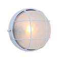 Round Large Grid Bulkhead 240mm White E27