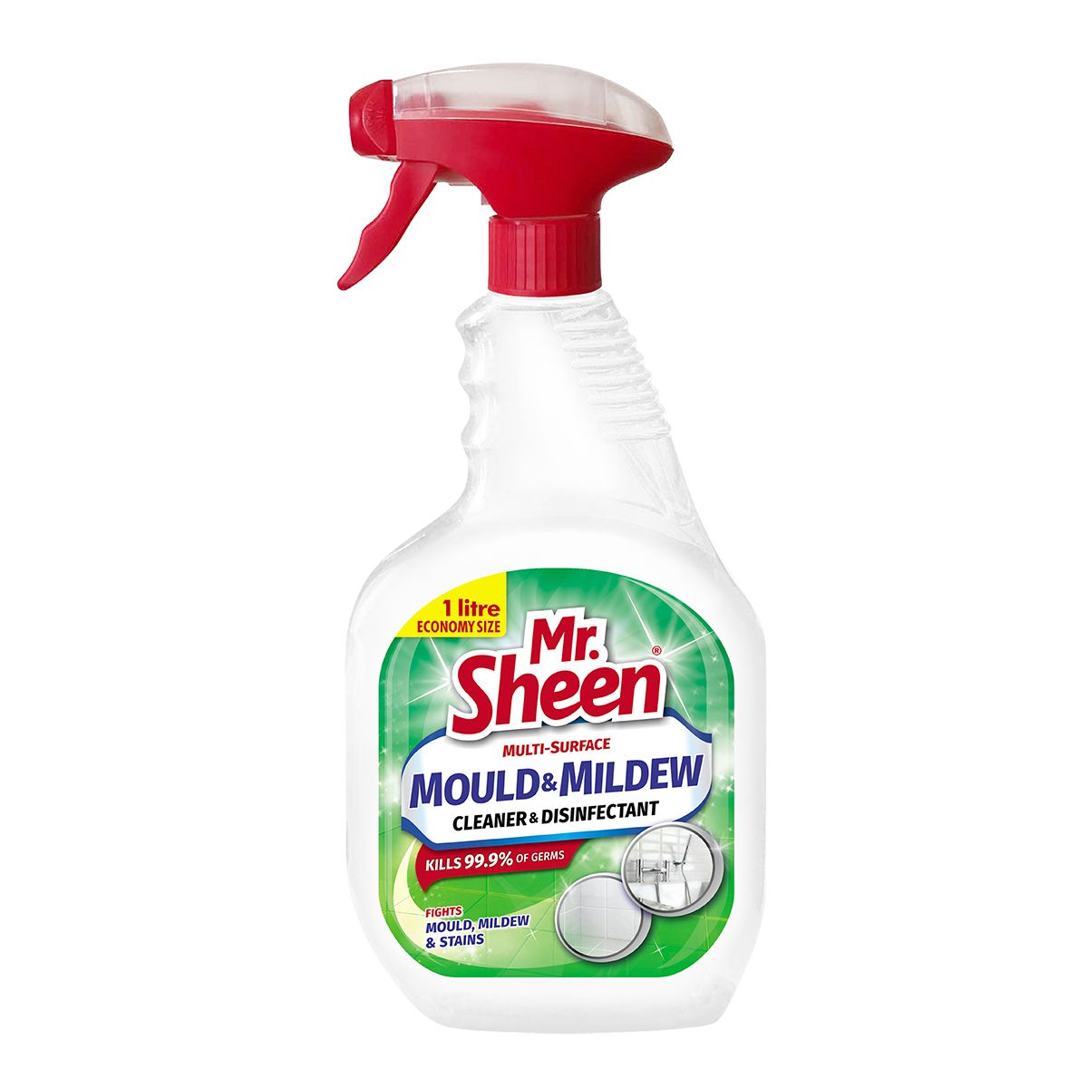 Mr Sheen Multi-Surface Disinfectant Mould And Mildew Cleaner 1L - 2 Pack