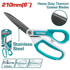 Total 8'/210Mm Rubber Grip Long-Blade Scissors Bld Thickness = 3.2Mm