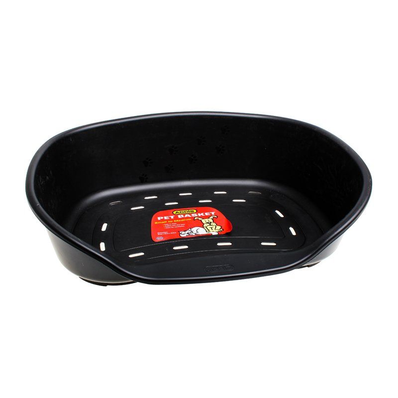 Pet Mall - Pet Bed Plastic - Black - Medium - 61cm x 46cm x 18.5cm - 3 Pack