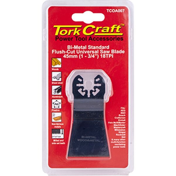 Tork Craft Quick Change Flush Cut Universal Saw Blade 45mm(1-3/4')18Tpi