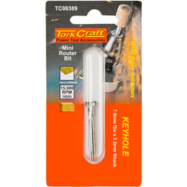 Tork Craft Mini Router Bit 7.9mm Keyhole 3.2mm Shank