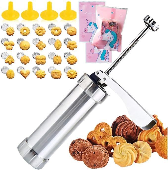 Biscuit Cutter Cookie Maker - Metal Biscuit Press