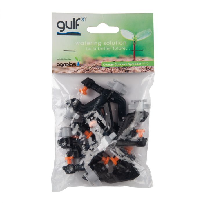 Gulf Sprinkler - Orange Concave Spreader (10Pk)