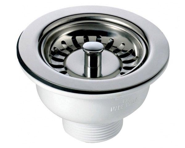 Large Strainer & Plug Sink Waste - 90mm