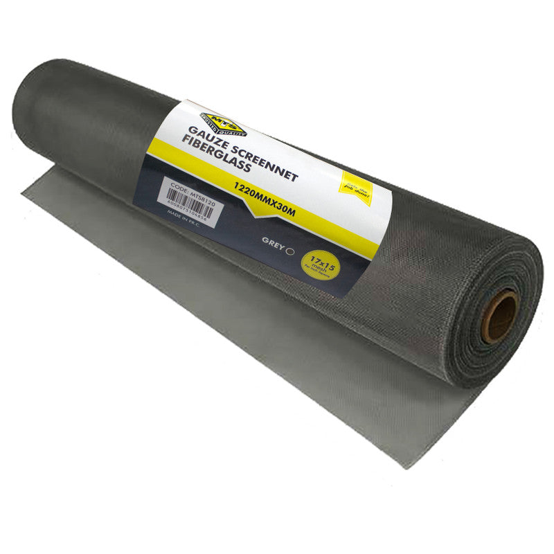 MTS Gauze Screen Netting Fiber 1,22 30m Grey