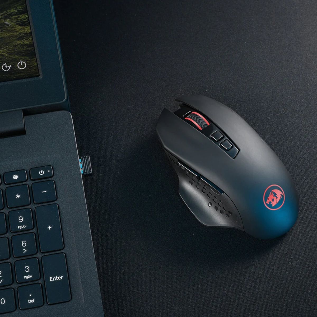 Redragon GAINER 4000DPI 7-Button Wireless Gaming Mouse - Black