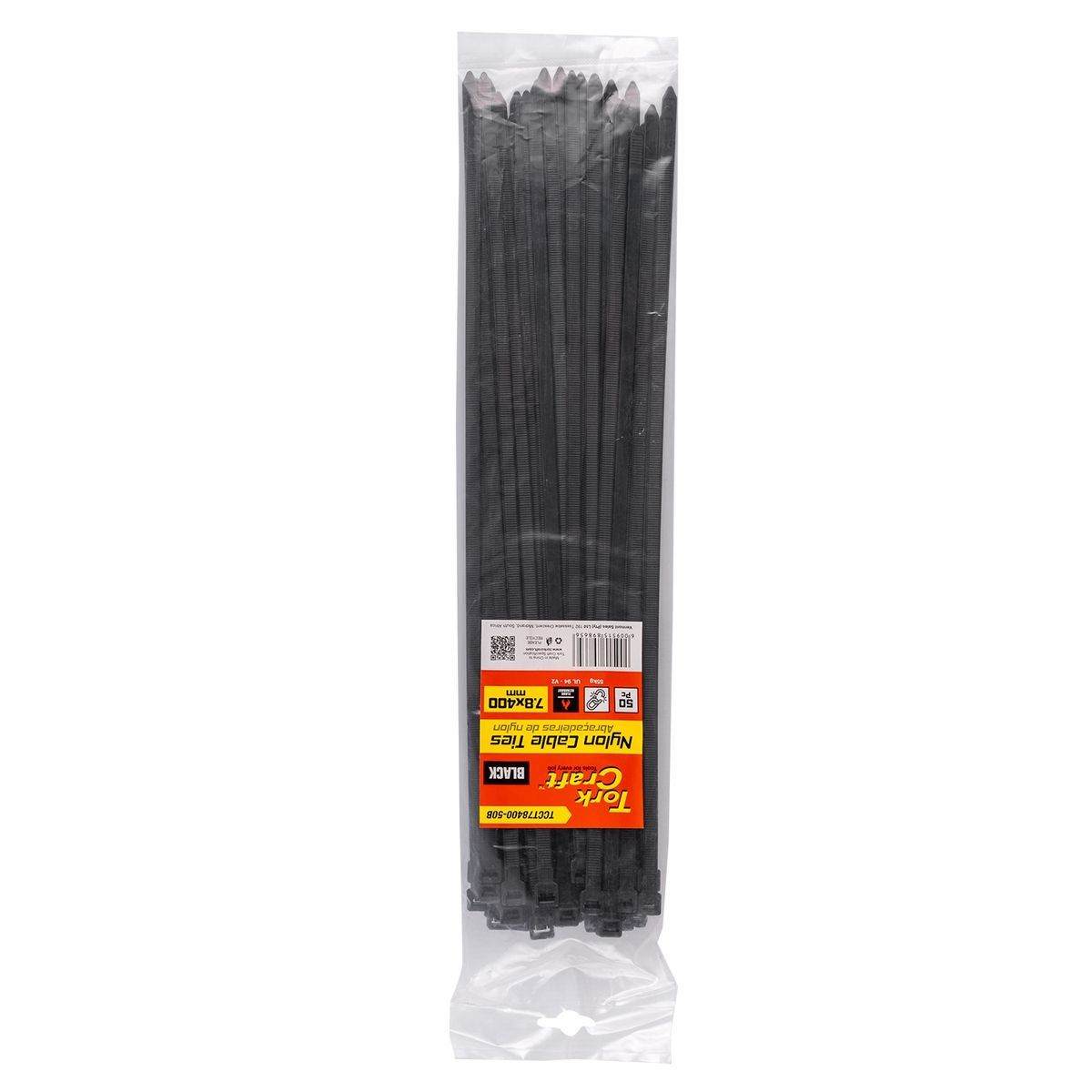 Tork Craft Nylon Cable Ties 7.6Mm X 400Mm Black 50Pc