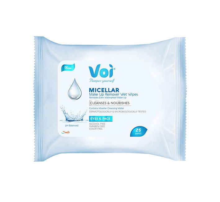 Voi - Wet Wipes - Make Up Remover - Micellar - 25 Wipes - 4 Pack