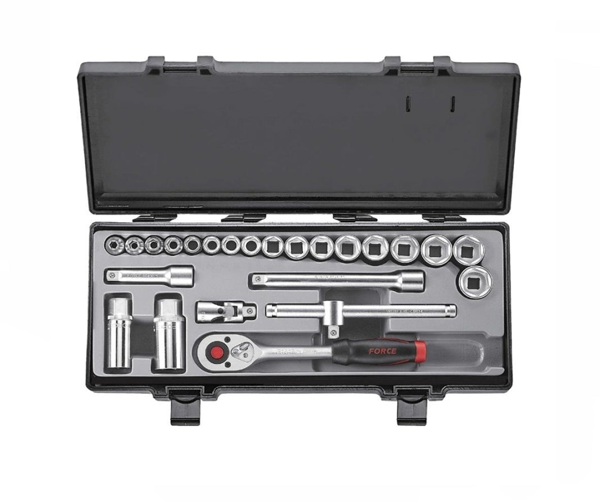 Force - 3/8' Dr 24 Piece Bihex Socket Set 6-22mm