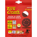 Tork Craft Sanding Disc Hook & Loop 150mm 400 Grit with Holes 10/Pk