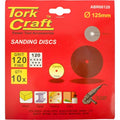 Tork Craft Sanding Disc 125mm 120 Grit Centre Hole 10/Pk