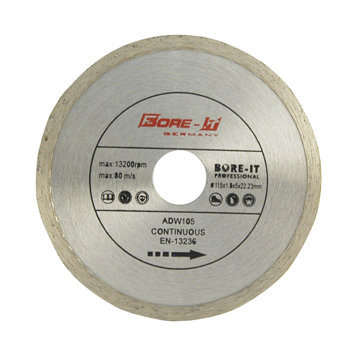 Bore-it - Diamond Blade - Continuous Rim - 115mm