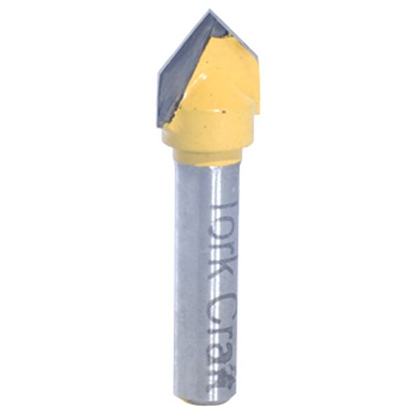 Tork Craft Router Bit V Groove 90 Degree 3/8'