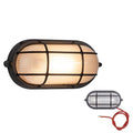 Braai Light Bulkhead Oval Small Black
