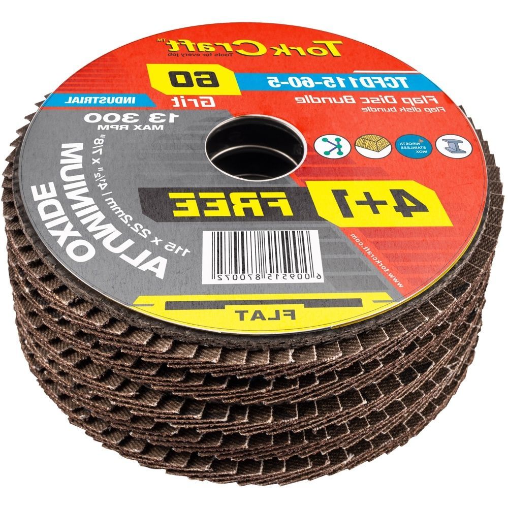 Tork Craft Flap Sanding Disc 115Mm 60Grit 4+1 Free A/O