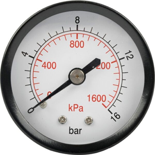 Aircraft Press. Gauge 50mm 1/4' Rear Fit 0-16Bar 0-1600Kpa