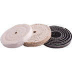 Tork Craft Buffing Wheel Kit 3 Pieces 150mm White & Denim Stiched
