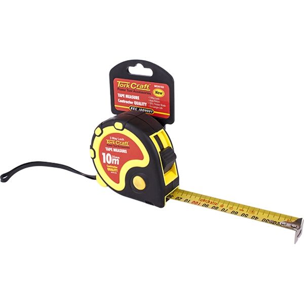 Tork Craft Measuring Tape Multi Lock 10M x 25mm Rubber Casing Matt Finish