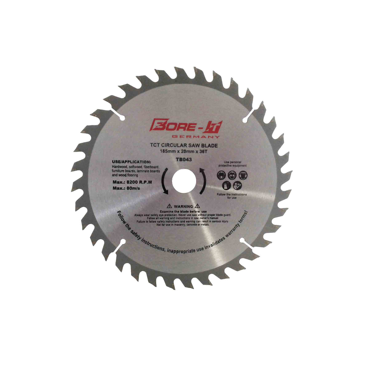 Bore-it - Circular Saw Blade - 185mm X 36t X 20/16b