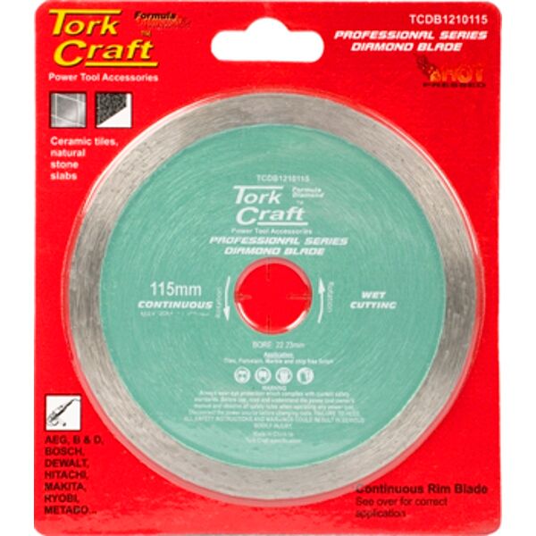 Tork Craft Diamond Blade 115 Cont.Rim Hot Press